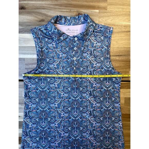 Peter Millar UV Sun Protection Technical Athletic Sleeveless Collar Top Small - Picture 4 of 5